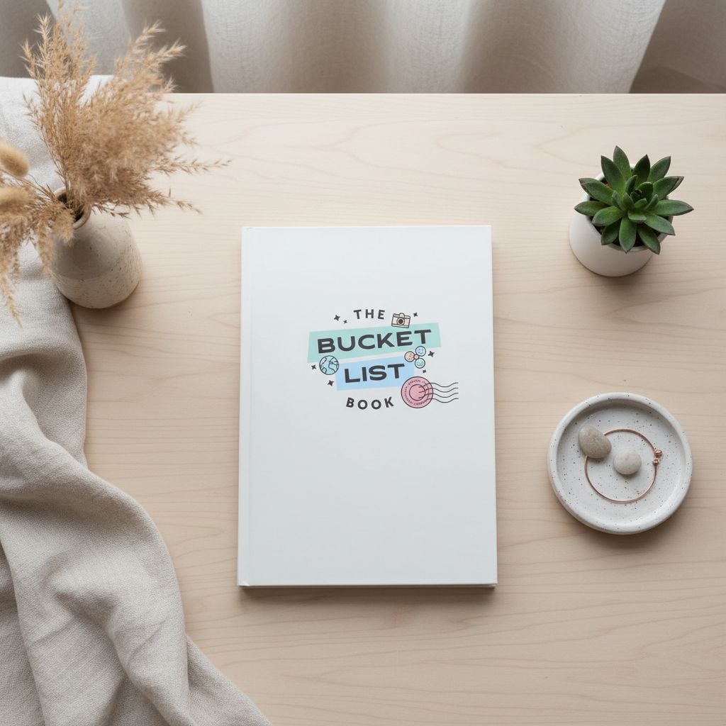 Desk, coffee, and my Bucket List Journal ☕✨ The perfect start to the day.