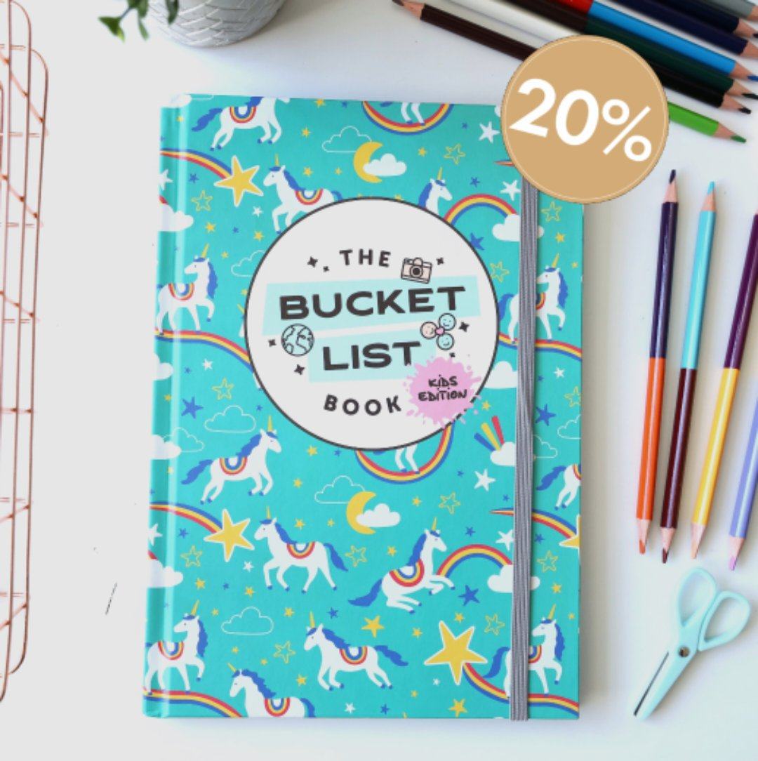 THE BUCKET LIST BOOK - HARDCOVER  KIDS EDITION -  COSMIC UNICORNS