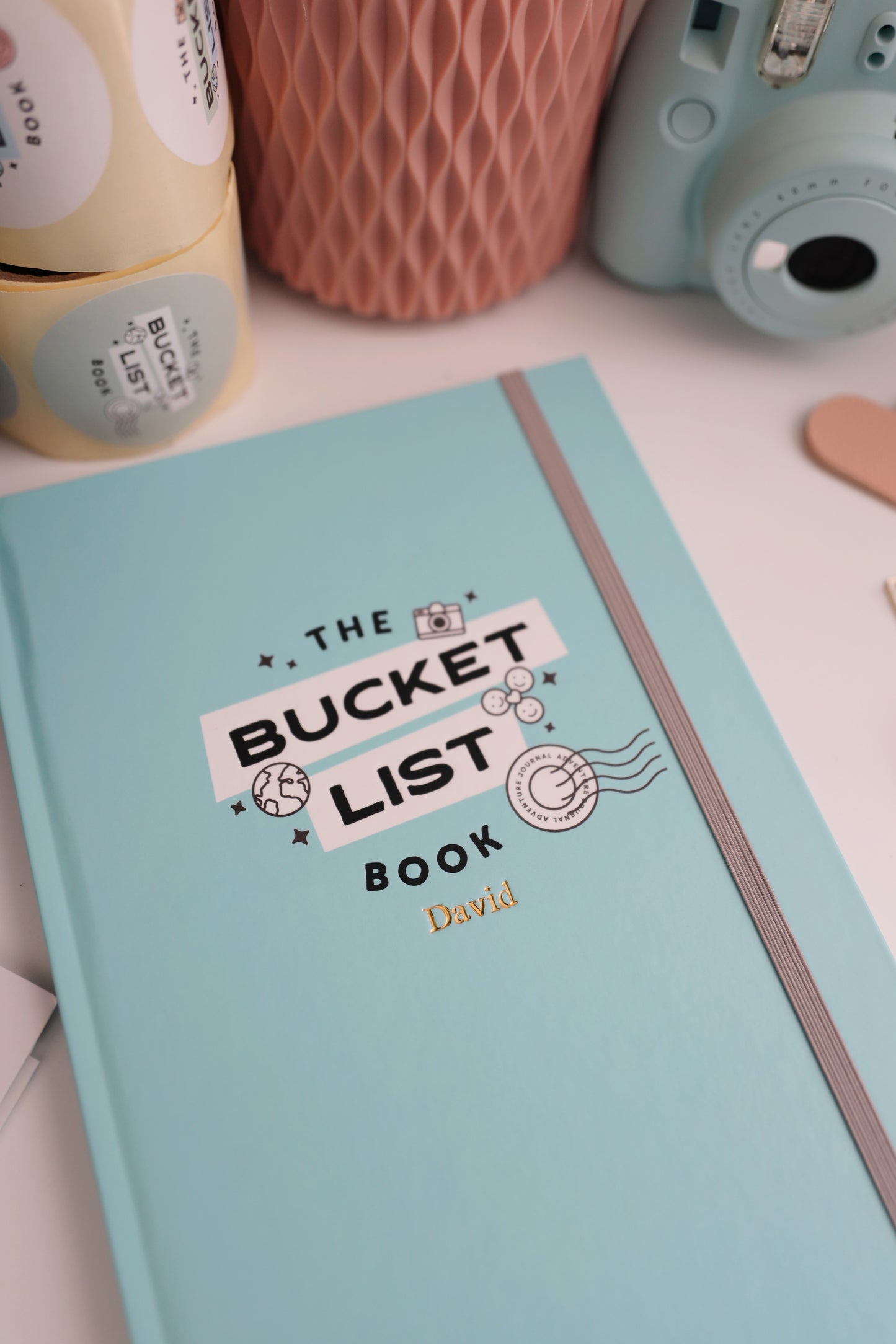 THE BUCKET LIST BOOK -  PREMIUM HARDCOVER BLUE PERSONALISED JOURNAL